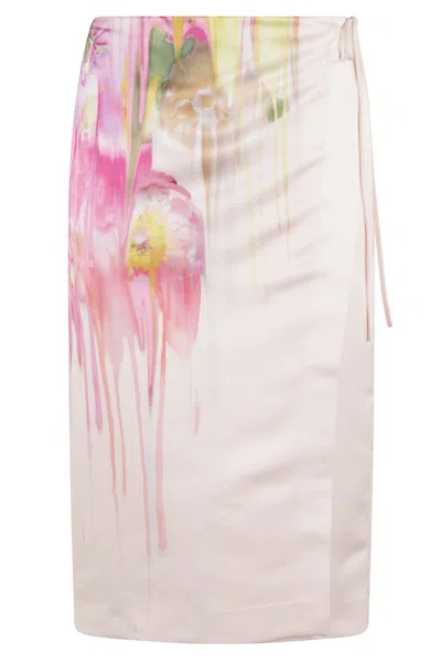 Blumarine Liquid Flower Print Duchesse Skirt