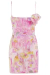 Blumarine Liquid Flower Print Jersey Dress In Pink