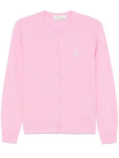Blumarine Logo-appliqué Cardigan In Pink