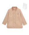 Blumarine Logo-brooch Jacket In Brown