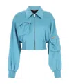 Blumarine Logo Casual Jacket In Blue