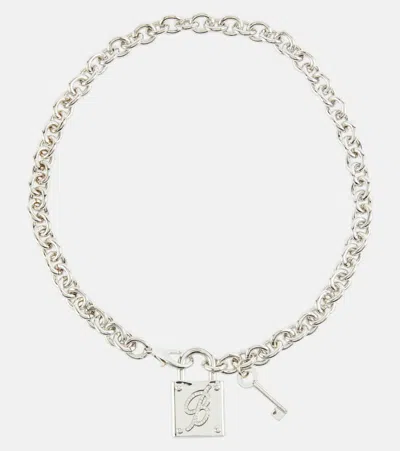 Blumarine Logo Chainlink Choker In Silver