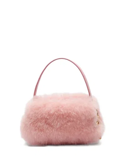 Blumarine Logo-charm Faux-fur Bag