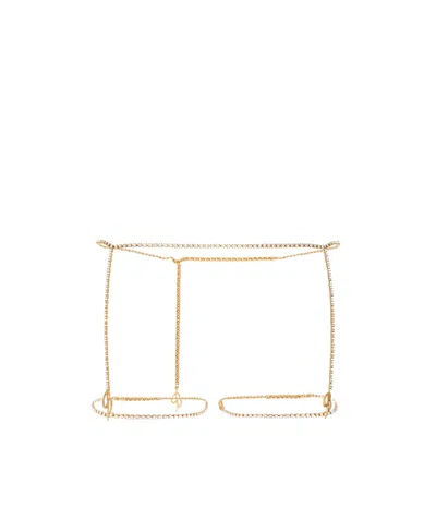 Blumarine Logo-charm Suspender Belt In Nude