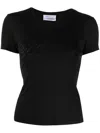 Blumarine Tulle T-shirt With Rhinestone Logo