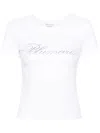 Blumarine T-shirt With Studs And Rhinestone Embroidery In White