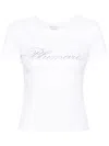 Blumarine T-shirt With Studs And Rhinestone Embroidery In White