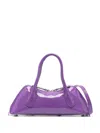Blumarine Logo-debossed Patent-leather Tote Bag In Purple