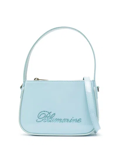 Blumarine Logo-detail Mini Leather Bag In Blue