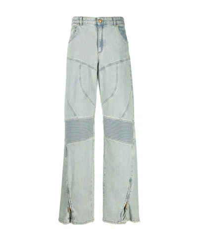 Blumarine Logo Details Jeans In Gray