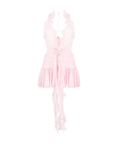 Blumarine Logo Dress In Pink