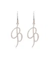 Blumarine Silver Pendant Logo Earrings In Gray
