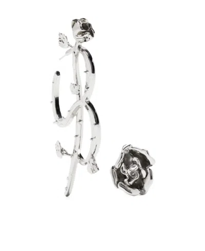 Blumarine Logo Earrings In White