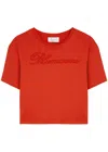 BLUMARINE BLUMARINE LOGO-EMBELLISHED COTTON T-SHIRT