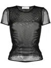 Blumarine Hotfix Logo Second Skin Mesh T-shirt In Black