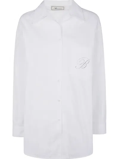 BLUMARINE LOGO-EMBELLISHED SHIRT