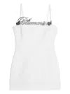 Blumarine Logo-embellished Slip Dress In White