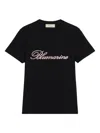 Blumarine Logo-embellished T-shirt In Black