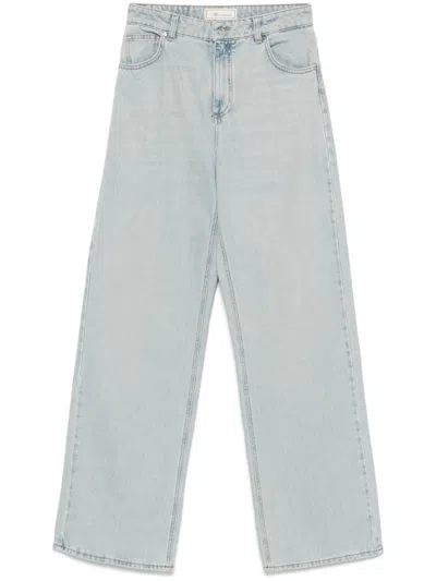 Blumarine Logo-embroidered Jeans In Blue