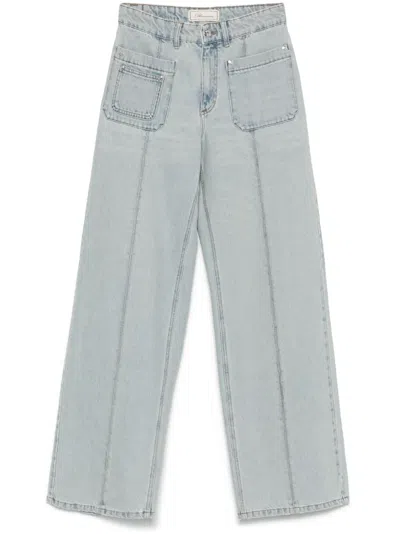 Blumarine Logo-embroidered Jeans In Blue