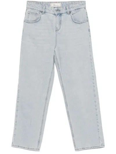 Blumarine Logo-embroidered Jeans In Blue