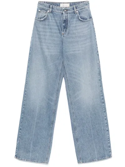 Blumarine Logo-embroidered Jeans In Blue