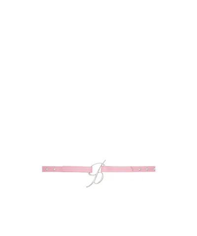 Blumarine Logo Hole Belt In Pink