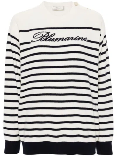 BLUMARINE LOGO-INTARSIA SWEATER