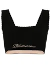 Blumarine Logo-jacquard Crop Top In 黑色