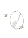 Blumarine Logo-lettering Earrings In Metallic