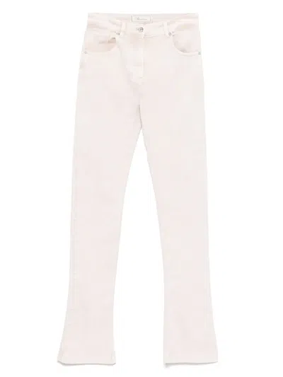 Blumarine Logo-patch Jeans In Neutrals
