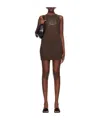 Blumarine Logo Pattern Mini Dress In Brown