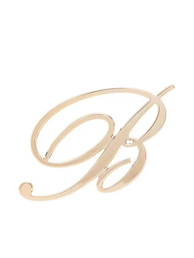 Blumarine Logo-plaque Earring In L0575 Light Gold