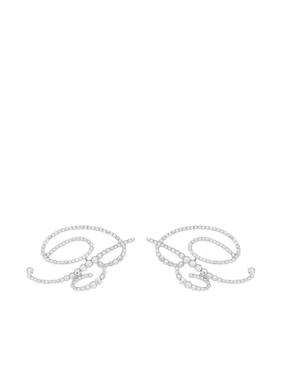 Blumarine Logo-plaque Earrings In Metallic