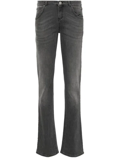 Blumarine Logo-plaque Jeans In Grey