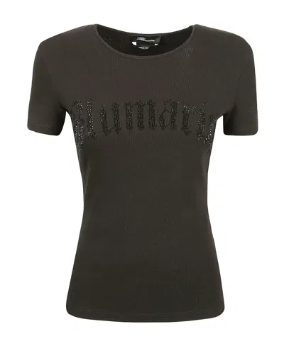 Blumarine Logo-print Cotton T-shirt In Black