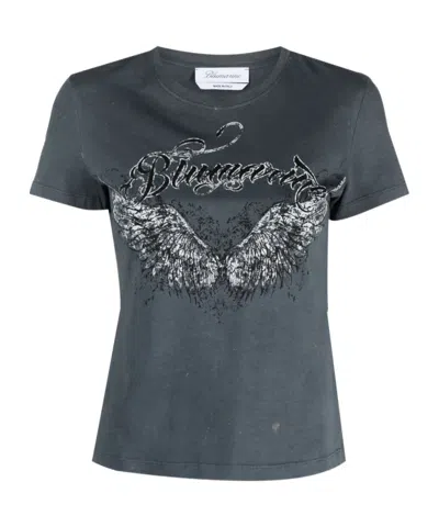 BLUMARINE BLUMARINE LOGO PRINTED JERSEY T-SHIRT