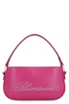 Blumarine Strass Logo Leather Top Handle Bag In Purple