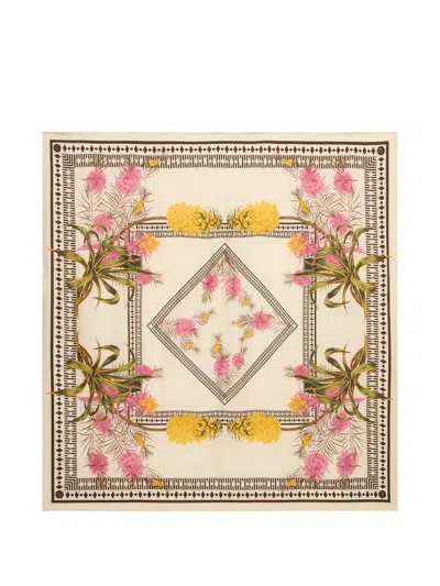 Blumarine Logo Print Scarf In Neutral