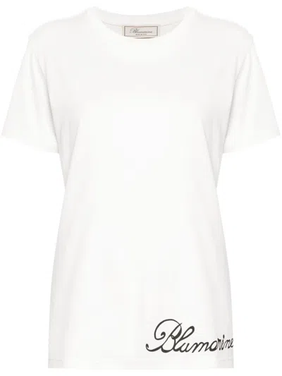 Blumarine Logo-print T-shirt In White