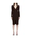 Blumarine Logo Ribbed Dress In Black