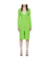 Blumarine Ribbed-knit Wool Halterneck Midi Dress In Green