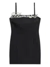 Blumarine Logo-rose-embellishment Mini Dress In Black