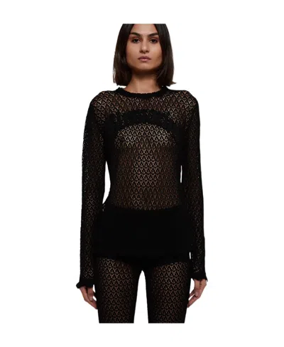 Blumarine Logo Sweater In Black