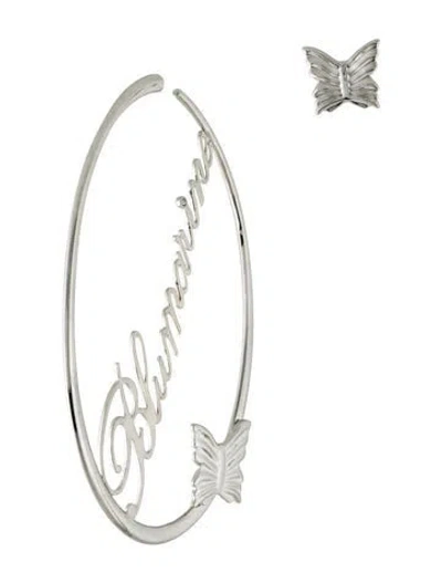 Pre-owned Blumarine Logo-lettering Hoop Earrings In Multi