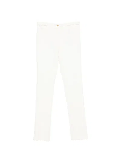 Blumarine Logo-plaque Flared Trousers In White