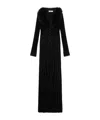Blumarine Long Cardigan With Fur Collar In Black