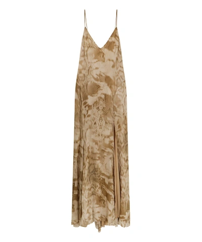 Blumarine Long Dress In Brown