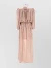 Blumarine Long Dress In Georgette With Balloon Sleeves