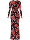 Blumarine Fine Jer Printed Maxi Dress In Multi